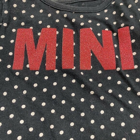 Crazy 8 Top Long Sleeve Shirt Toddler Girls 2T Black White Polka Dots - Picture 3 of 5